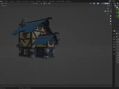 medieval fantasy house  Low-poly 3D model