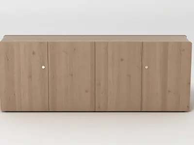 Sideboard wooden cabinet with two doors 3D model purchase