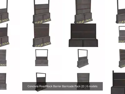 Concrete RoadBlock Barrier Barricade Pack 20