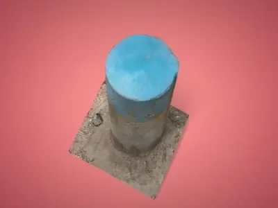 Concrete Bollards with Blue tip 3D model