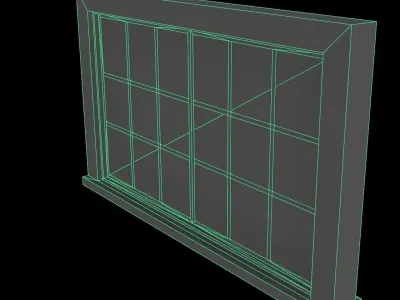 Frosted window - modular Low-poly 3D model