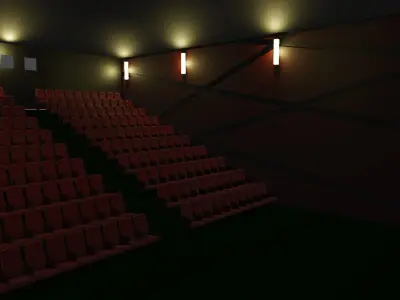 Cinema Screen in Multiplex with 200 seats 3D model