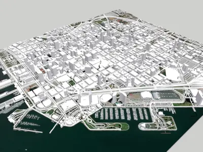 Cityscape San Diego California USA 3D model