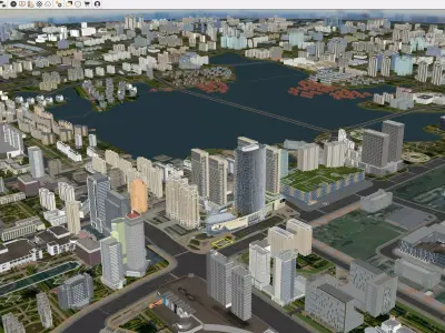 Waterfront Cityscape Masterplan 3D model