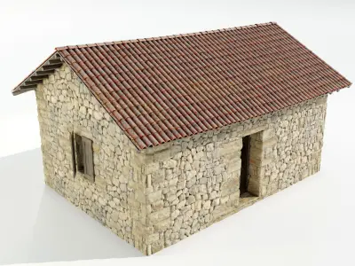 Old Italian Stone Shed 3D model