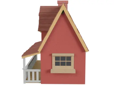 Cartoon House Low-poly 3D model 20