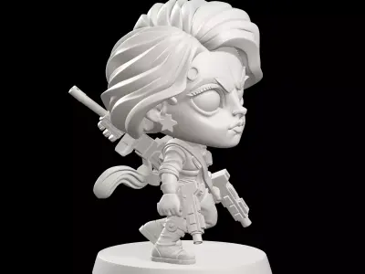 Jenny Chibi Gunslinger Titan Forge Miniature 3D print model