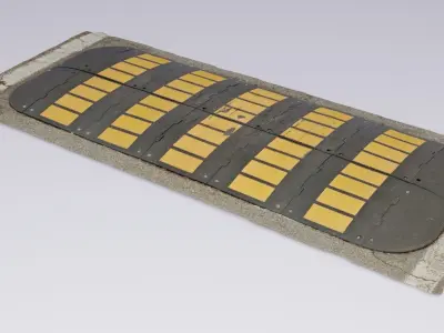 Traffic Speed Bump high-poly 3D model