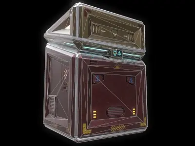Scifi Crate Openable Door Low-poly 3D model
