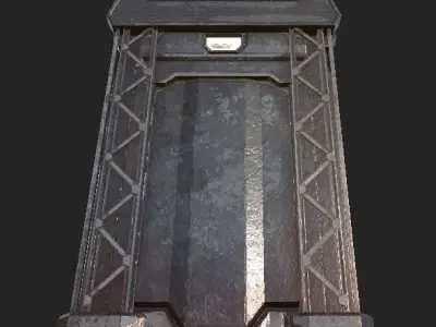 SpaceCraft Door Low-poly 3D model