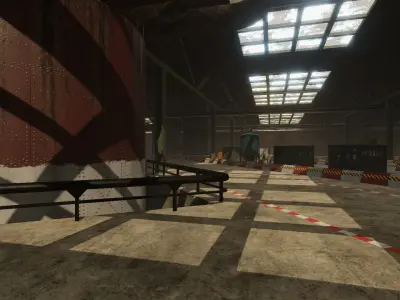 Industrial Indoor Cart Racing Track Low-poly 3D model