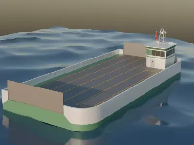 Midsize Car Ferry Low-Poly Free low-poly 3D model