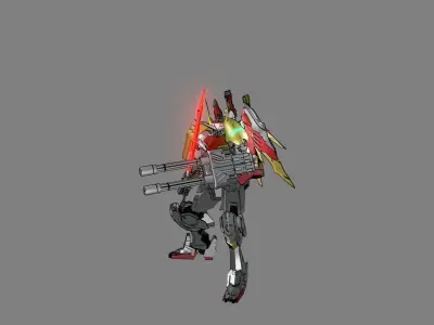 Attacker Gundam B 9 3D model