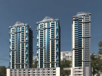 DIAMOND TOWERS TAIWAN TAIPEI  3D model
