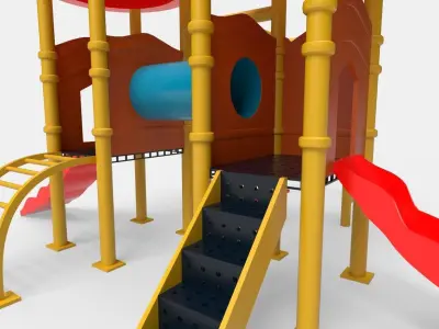 Swing Set playground Low-poly 3D model
