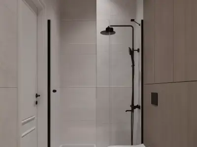 modern bedroom and bathroom 3D model