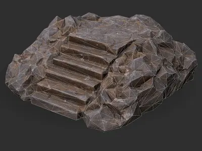 stairs stone 01 Low-poly 3D model
