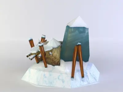 Big orcs house Low-poly 3D model