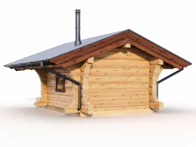 Bathhouse 03 from a carriage with a Norwegian lock 3D model