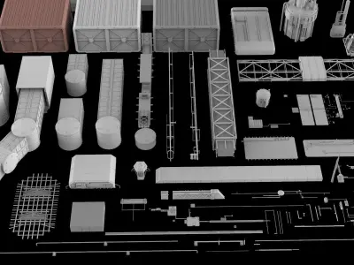 Sci-Fi architecture Elements collection 5 3D model