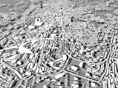 Cityscape Pristina Kosovo 3D model