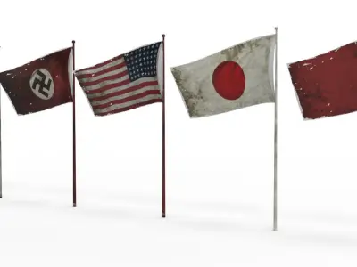 Lowpoly Pack - flag Low-poly 3D model