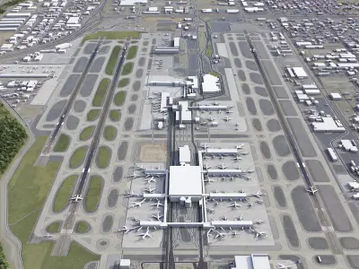Phoenix - Sky Harbor Airport - PHX Low-poly 3D model