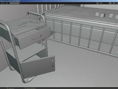 Haunted Hospital Ward Room Low-poly 3D model