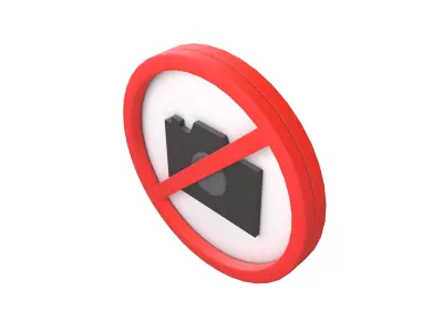 Prohibited Camera Symbol V1 001 Low-poly 3D model