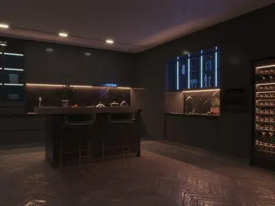 Modern kitchen 3D model 25