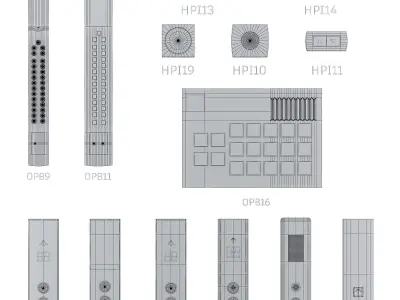 Floor indicators and elevator control panels - Collection 1 3D model