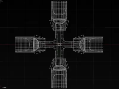 Traffic Light - Four Way 3D model
