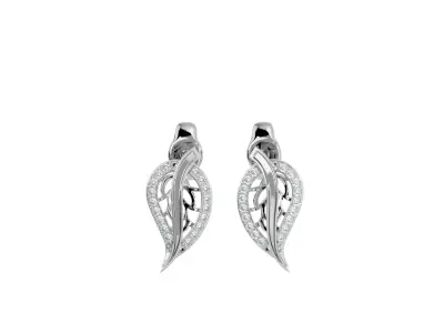 Light Minimalist Diamond Earrings 3D print model 6