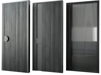 Modern black entrane door 3D model
