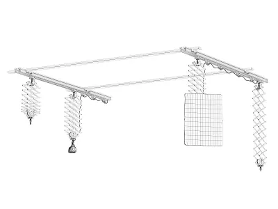 Ceiling Rail System 3D Model 3D model