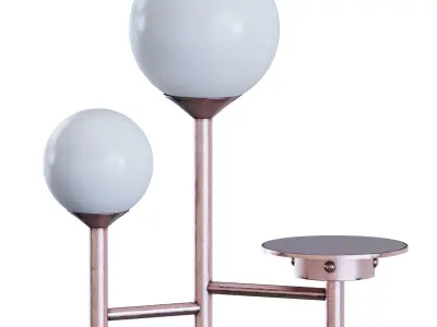 Moon Table Lamp Low-poly 3D model