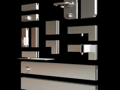 Fittings For Glass Doors 3D model