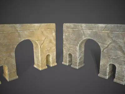 Semi Stylized Antique Roman Triumphal Arch  Low-poly 3D model