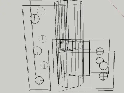 Fixed Closed Bathroom Stall Hinge 3D print model