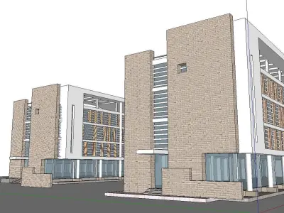 Office-Teaching Building-Canteen 42 3D model