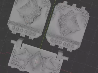 Space Viking Wolves Groundpounder doors - Fancy Wolf 3D print model