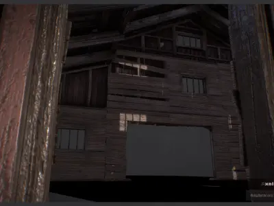House  barn Modular Low-poly 3D model