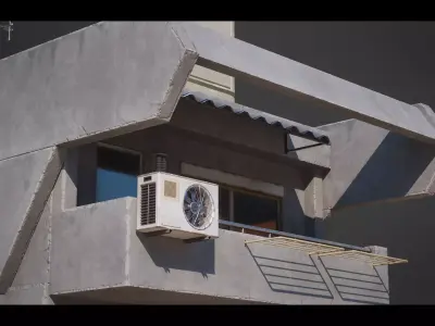 Dystopian Cyberpunk Building 6 Low-poly 3D model