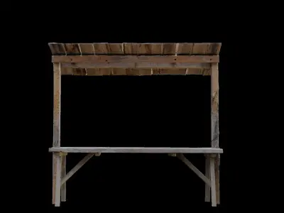 Wooden Table 3D model 5