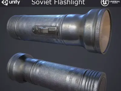 Soviet Flashlight Low-poly 3D model