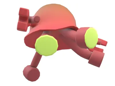 Jellyfish Robot Character v1 002 Low-poly 3D model