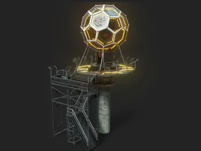 SCIFI DATATOWER Low-poly 3D model
