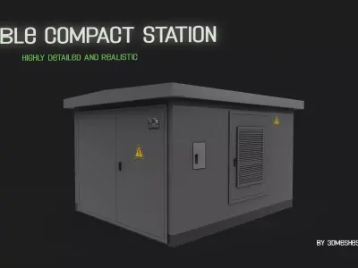 Cable compact station Low-poly 3D model