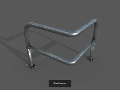 Steel barriers 3D Model Pack