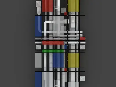 Pipes industrial ceiling 3D model